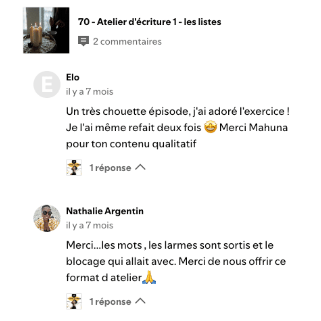 avis atelier d'écriture Mahuna Vigam 1/5